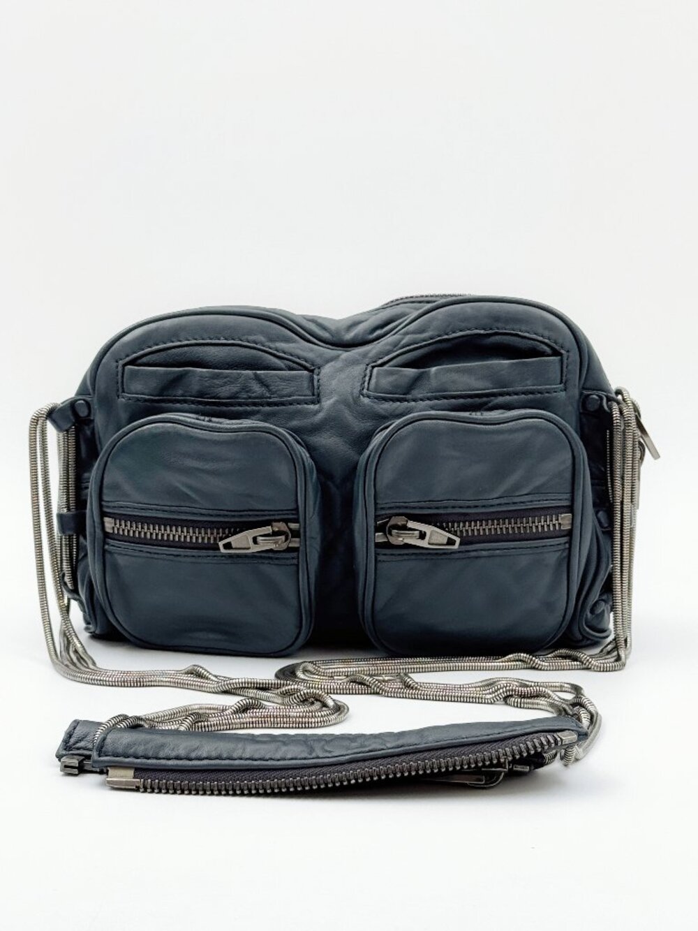 Alexander Wang Brenda Chain Shoulder Crossbody Bag Silver Hardware